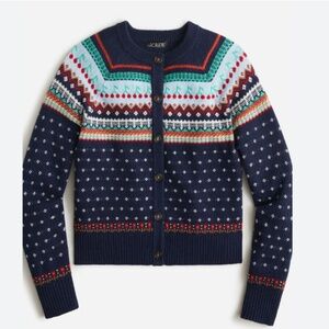 Jcrew Fair Isle Cardigan Sweater Size XS